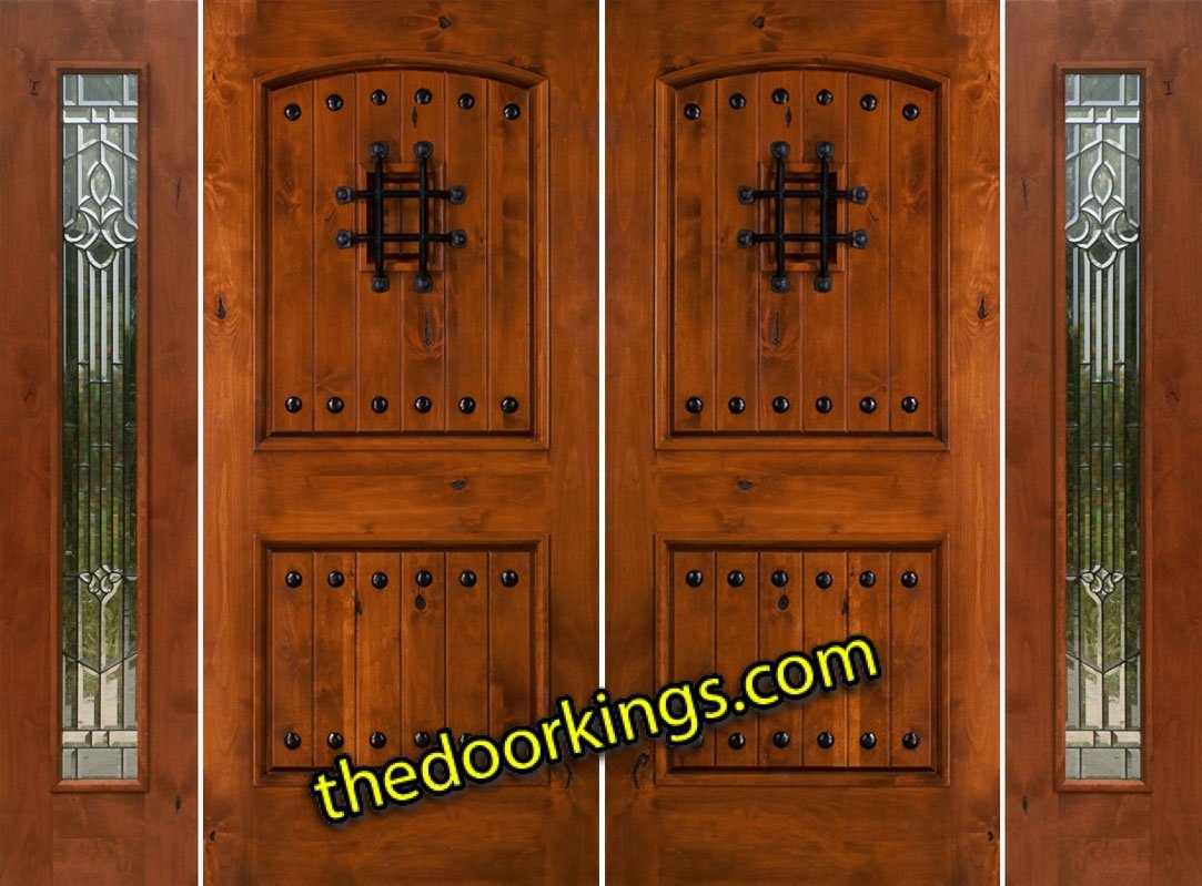 sw83 knotty alder double door with two mystic sidelites
